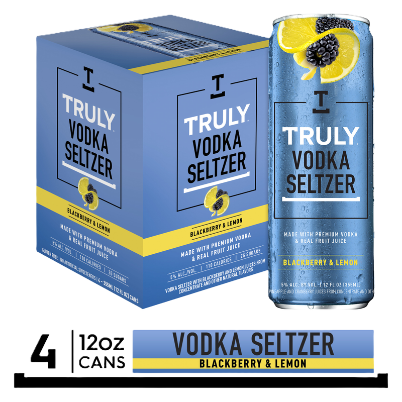 Truly Blackberry Lemon Vodka Seltzer 4pk 12oz Can