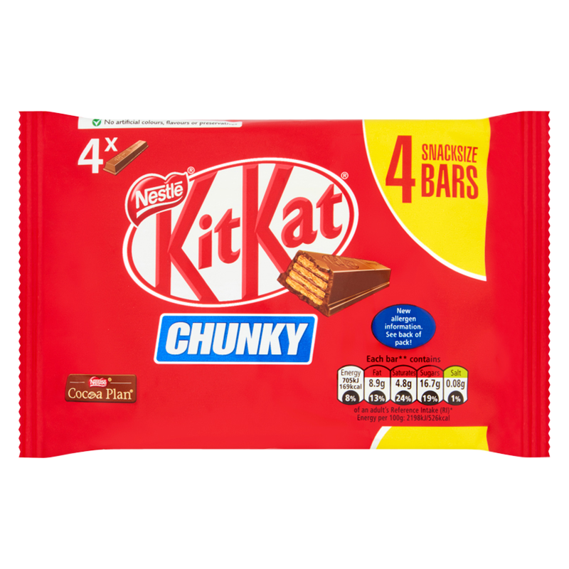 KitKat Chunky Milk Chocolate, 4 x 32g