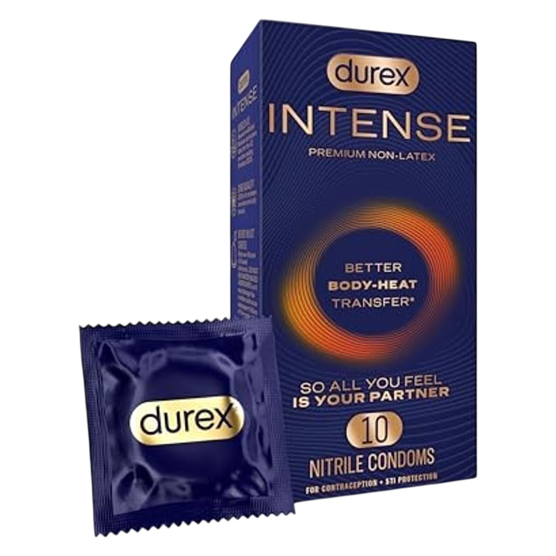 Durex Intense Condones de nitrilo sin látex, paquete de 10