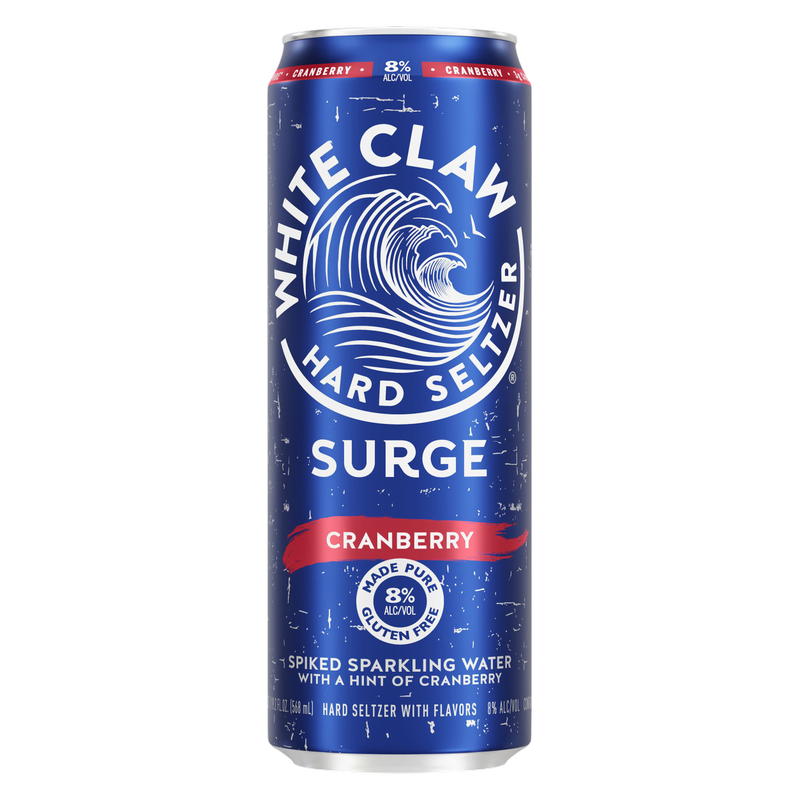 White Claw Hard Seltzer Surge Cranberry Single 19.2oz Can 8% ABV