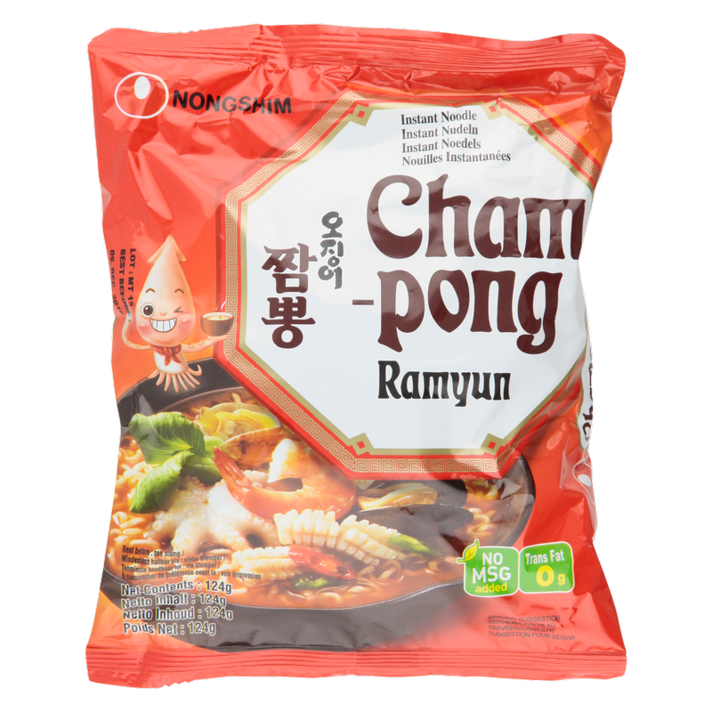 Nongshim Instant Noodle Cham-Pong Ramyun, 124g
