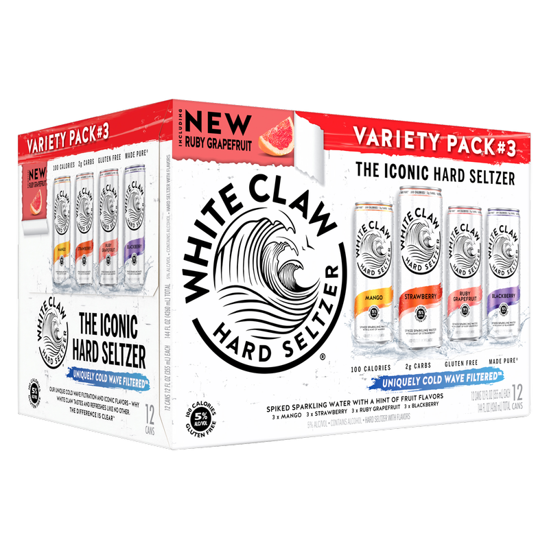 White Claw Seltzer Flavor No. 3 Variety 12pk 12oz Can 5.0% ABV - Delivered  In As Fast As 15 Minutes
