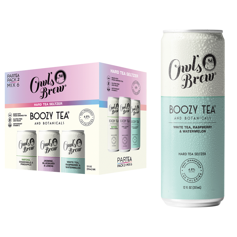 Owl's Brew Boozy Tea ParTea Pack 2 6pk 12oz Can 4.8% ABV