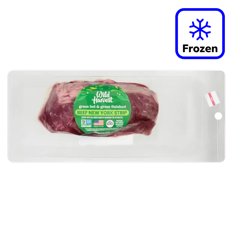 Wild Harvest Frozen Grass Fed NY Strip Steak - 10oz