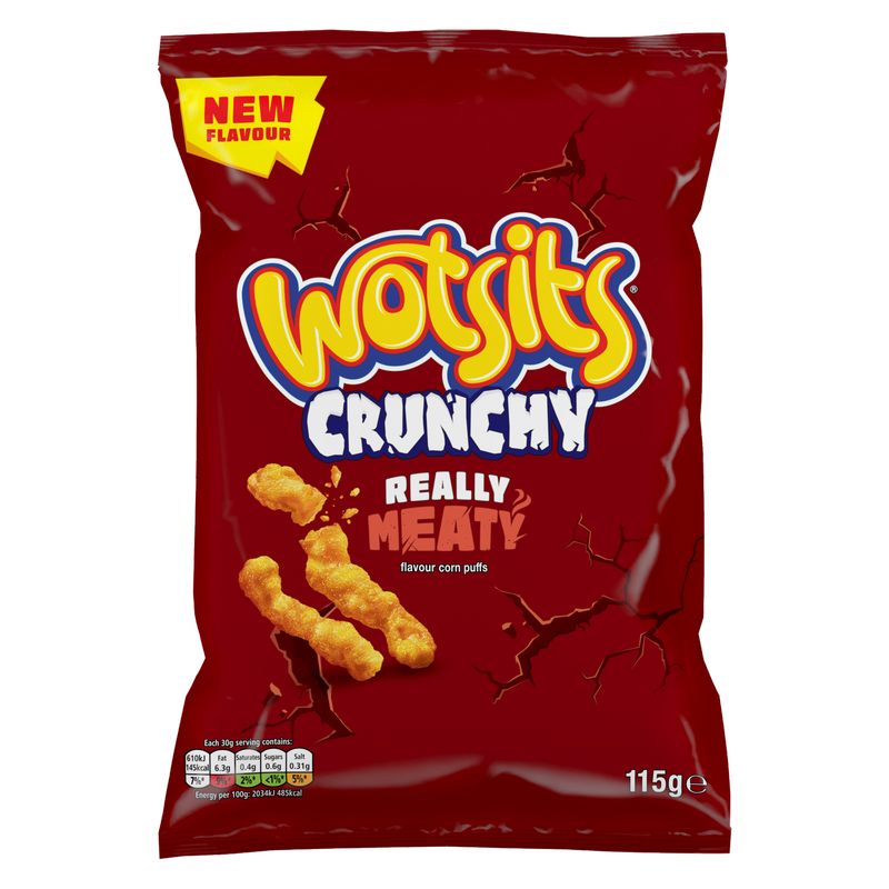 Walkers Wotsits Crunchy Really Meaty Sharing Bag Crisps, 115g