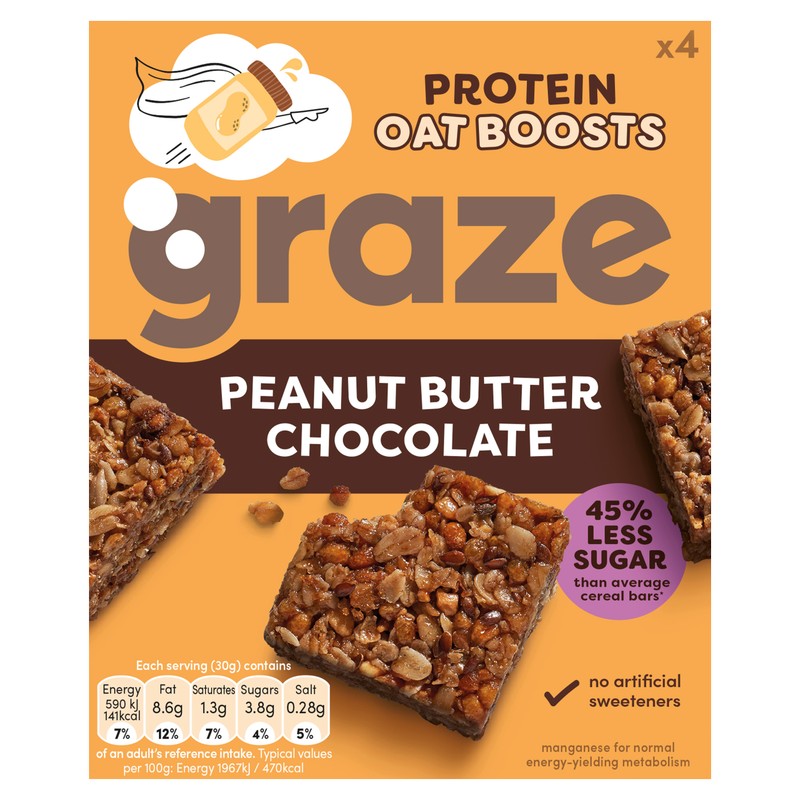 Graze Peanut Butter Chocolate Oat Boost, 4x30g