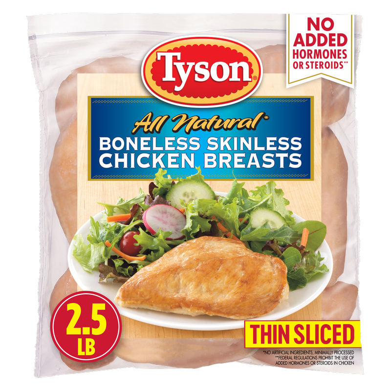 Tyson Frozen Boneless Skinless Chicken Breasts - 2.5lb