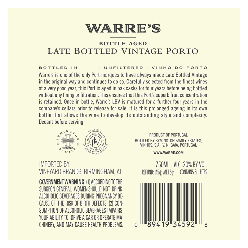 Warre's Port Late Bottle Vintage 750ml