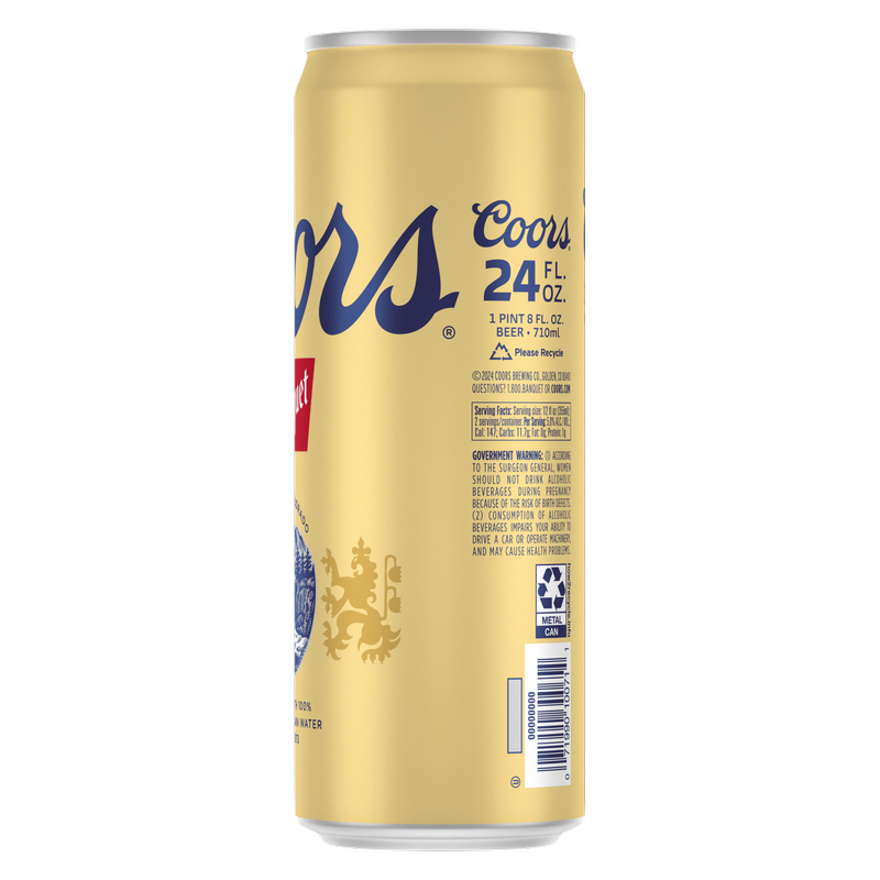 Coors Banquet Single 24oz Can 5% ABV