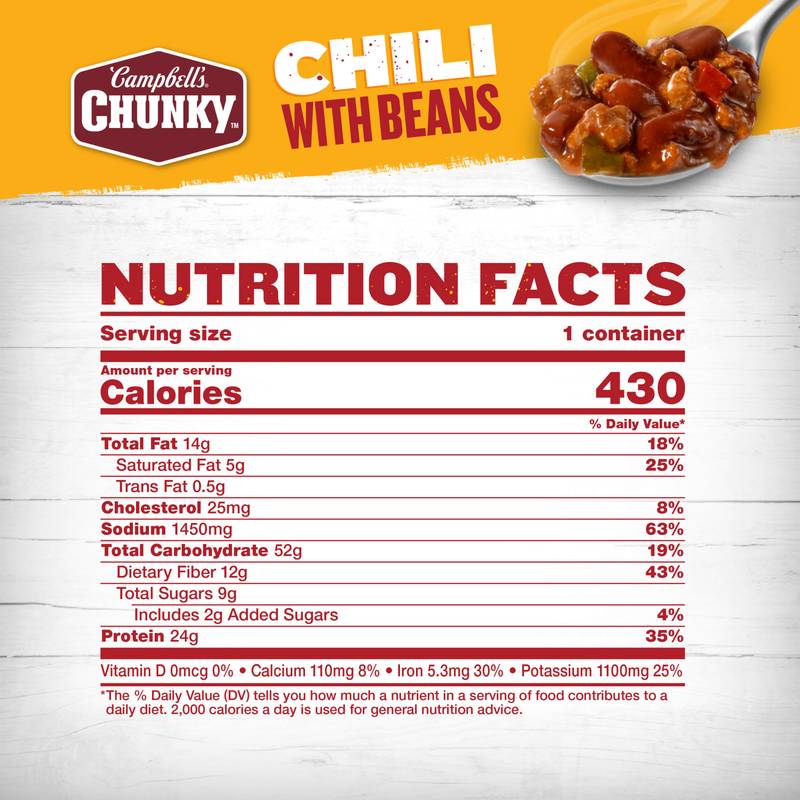 Campbell's Chunky Chili with Beans, 15.25oz.