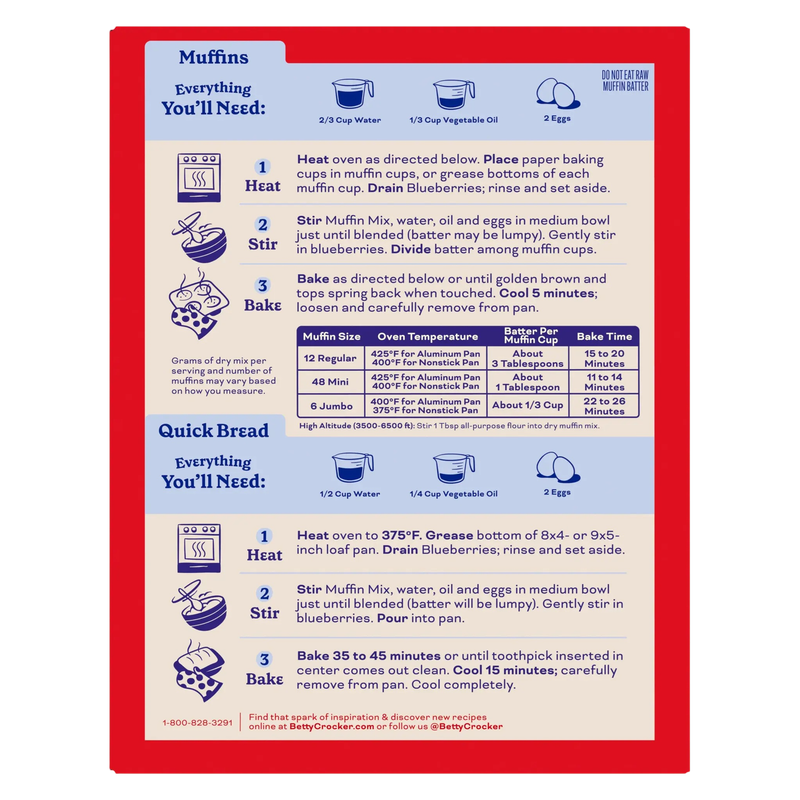 Betty Crocker Wild Blueberry Muffin Mix 16.9oz