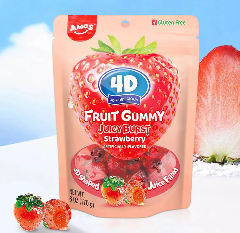 Amos 4D Strawberry Burst Gummy, 6oz