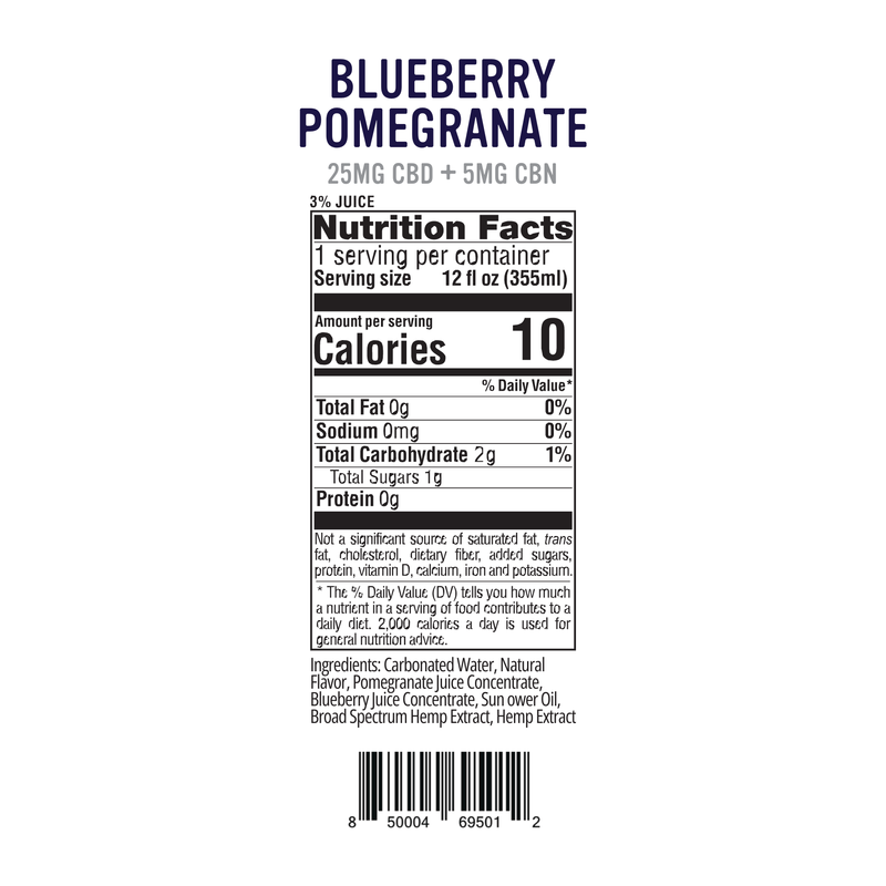 Wyld Blueberry Pomegranate CBD + CBN Sparkling Water 12oz Can
