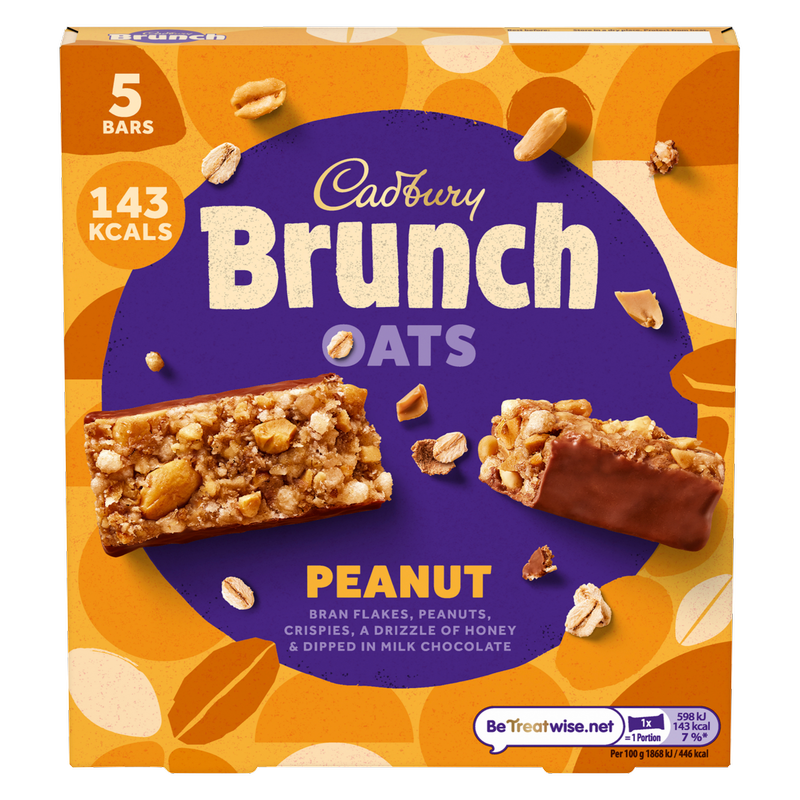 Cadbury Brunch Bar Peanut 5 Pack, 160g
