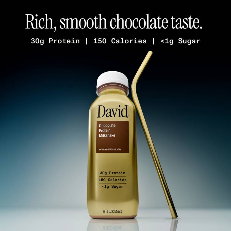 David Protein Chcolate Milkshake, 12oz. 