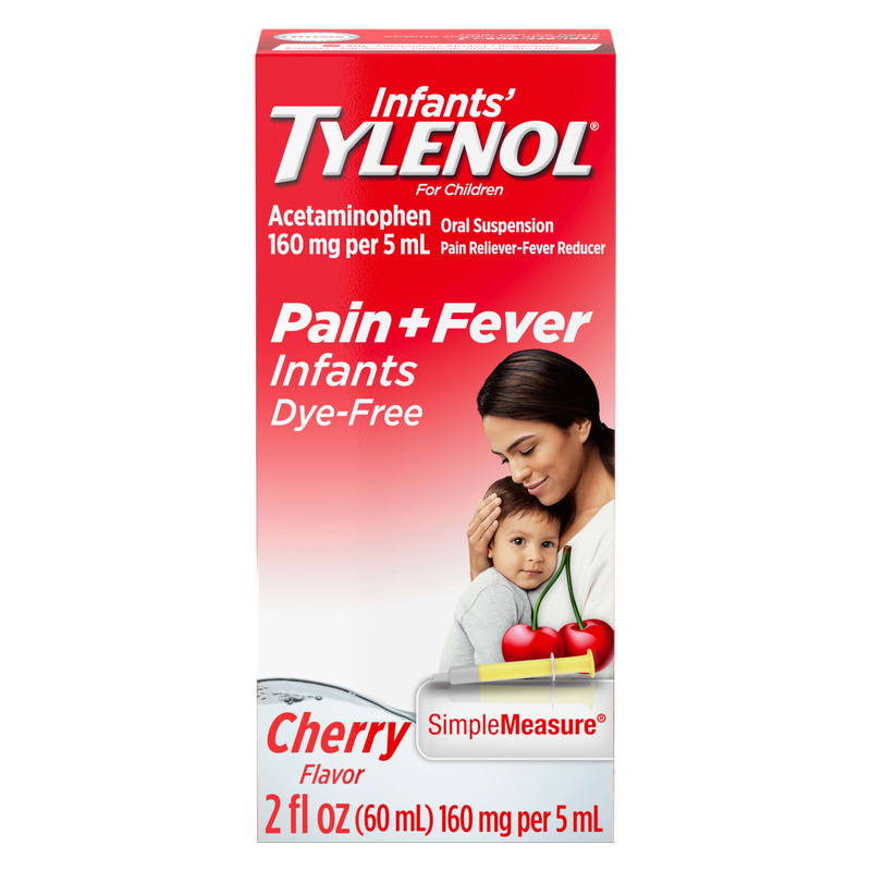 Infants' Tylenol Pain & Fever Reducer Liquid Acetaminophen Dye-Free Cherry 2 oz