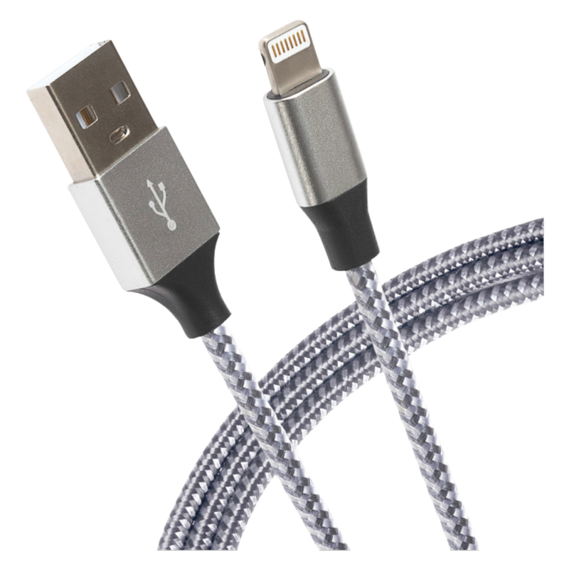 Maplin 1m iPhone Lightning to USB-A Braided Cable, 1pcs