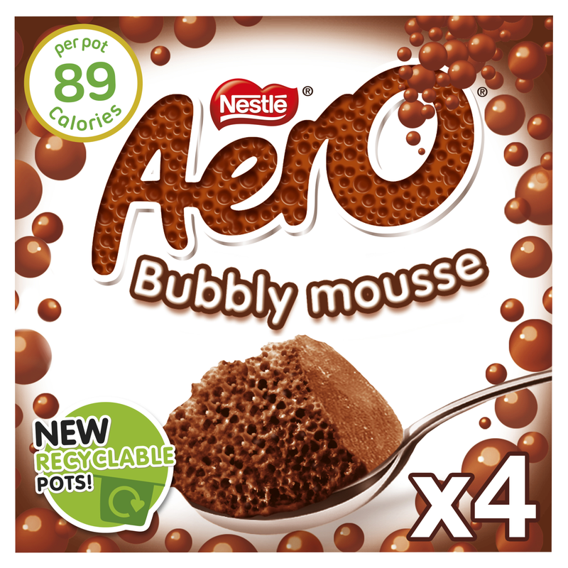 Nestle Aero Milk Chocolate Bubbly Mousse, 4 x 59g