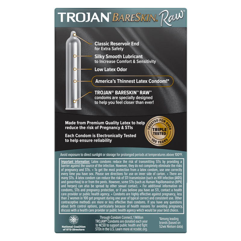 Trojan Bareskin Raw Condom 10ct