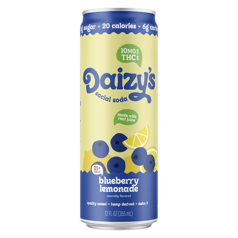 Daizy's Blueberry Lemonade con 10 mg de THC, paquete de 4 latas de 12 oz