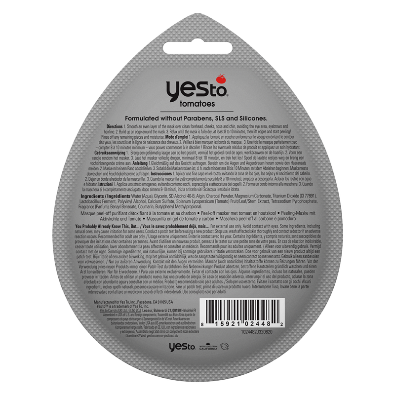 Yes To Tomatoes Clear Skin Detoxifying Charcoal Peel-Off Single Use Mask