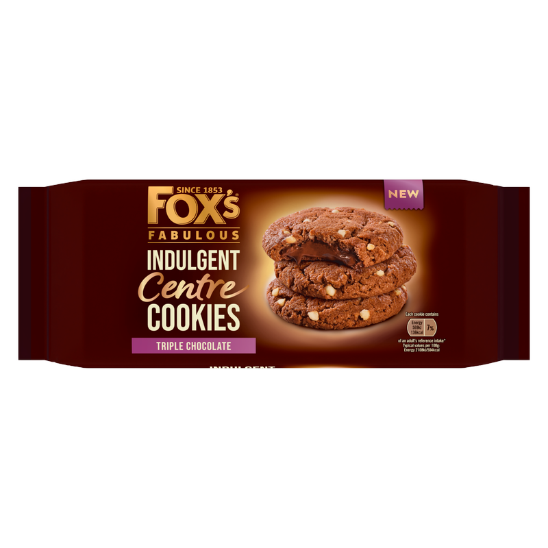 Fox's Fabulous Indulgent Centre Cookies Triple Chocolate , 160g