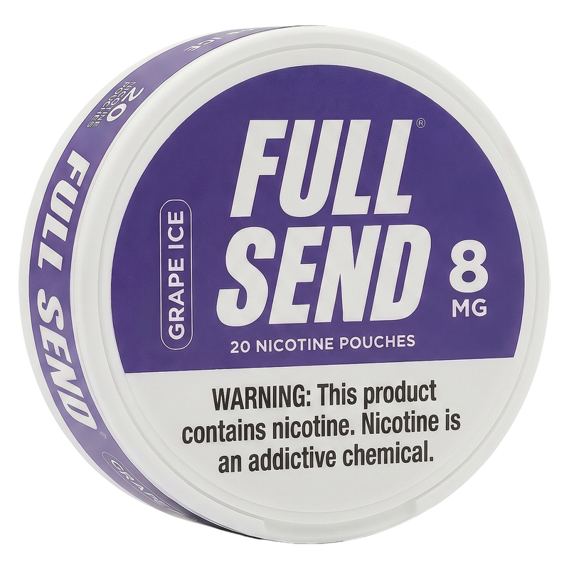 Full Send Grape Ice Nicotine Pouch, 8mg.