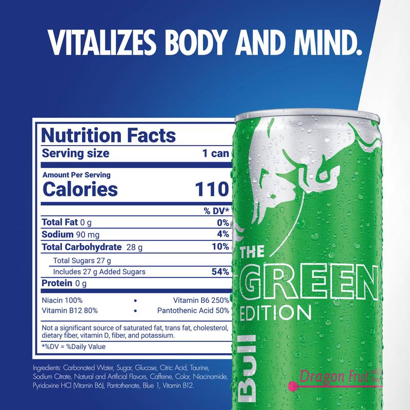 Red Bull Energy Drink The Green Edition Dragon Fruit 24pk 8.4oz Can