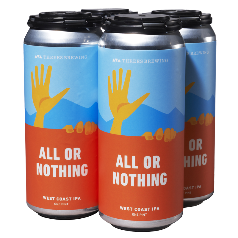 Threes Brewing All Or Nothing West Coast IPA 4pk 16oz Can 6.8% ABV