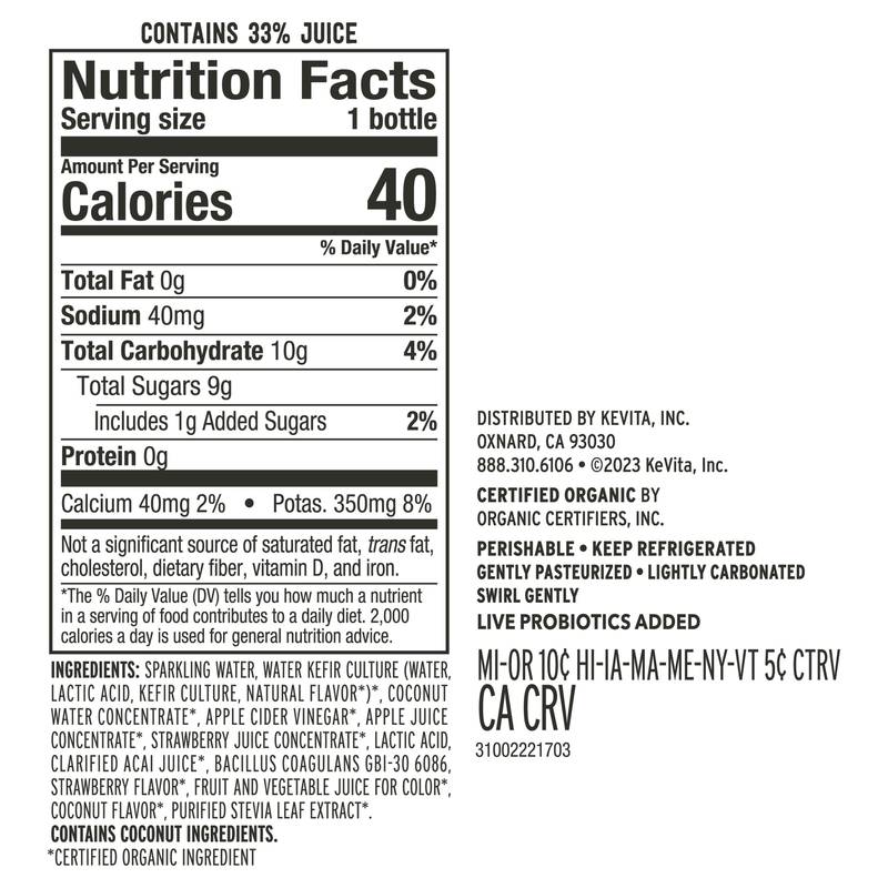 Kevita Strawberry Acai Probiotic Drink 15.2oz
