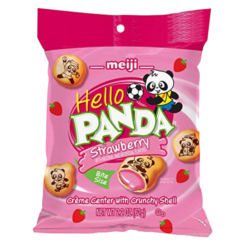 Meiji Hello Panda Strawberry Creme Filled Cookies, 2.2oz