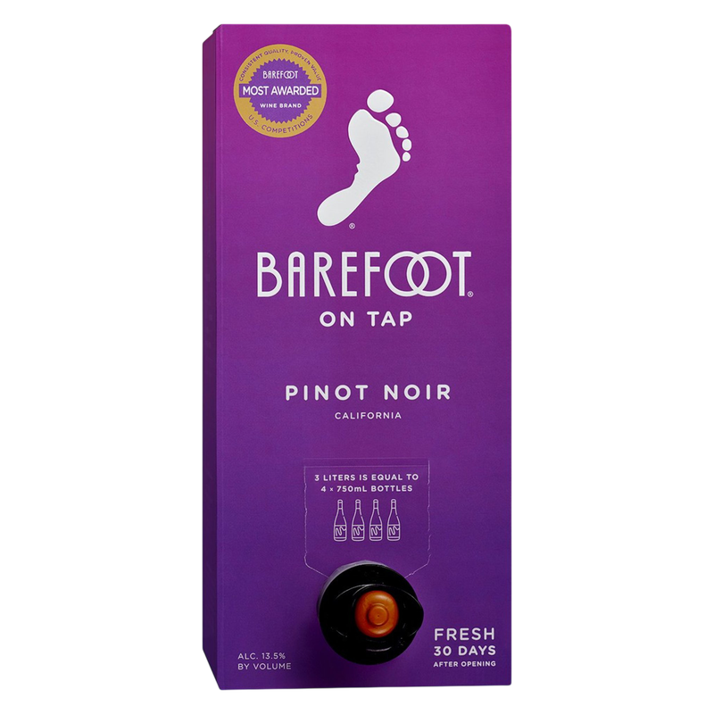 Barefoot Cellars On Tap Pinot Noir Vino Tinto, caja de 3 litros
