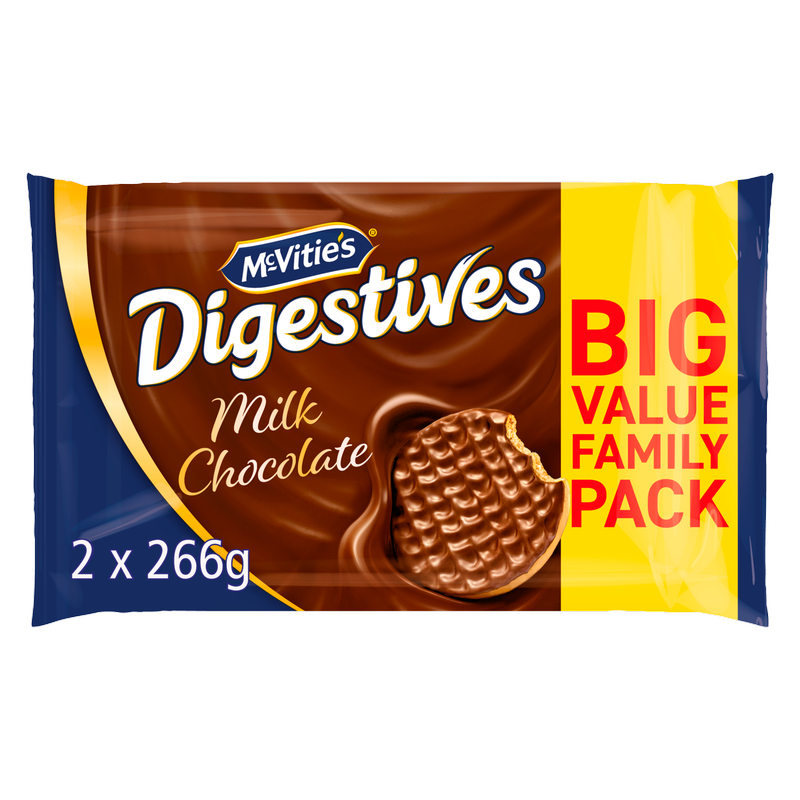 McVitie's Digestives Milk Chocolate, 2 x 266g
