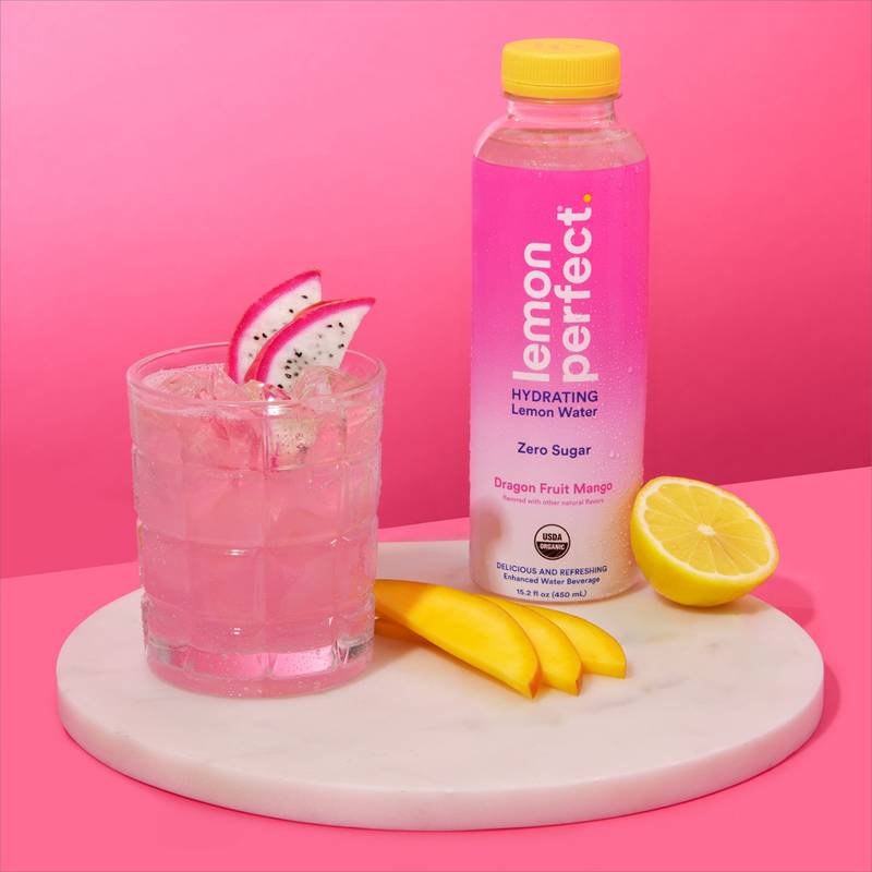 Lemon Perfect Dragon Fruit Mango Hydrating Lemon Water 15.2oz Bottle