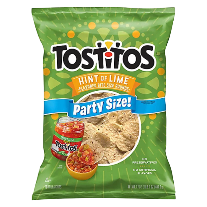 Tostitos Hint of Lime Bitesize Rounds Party Size, 17oz
