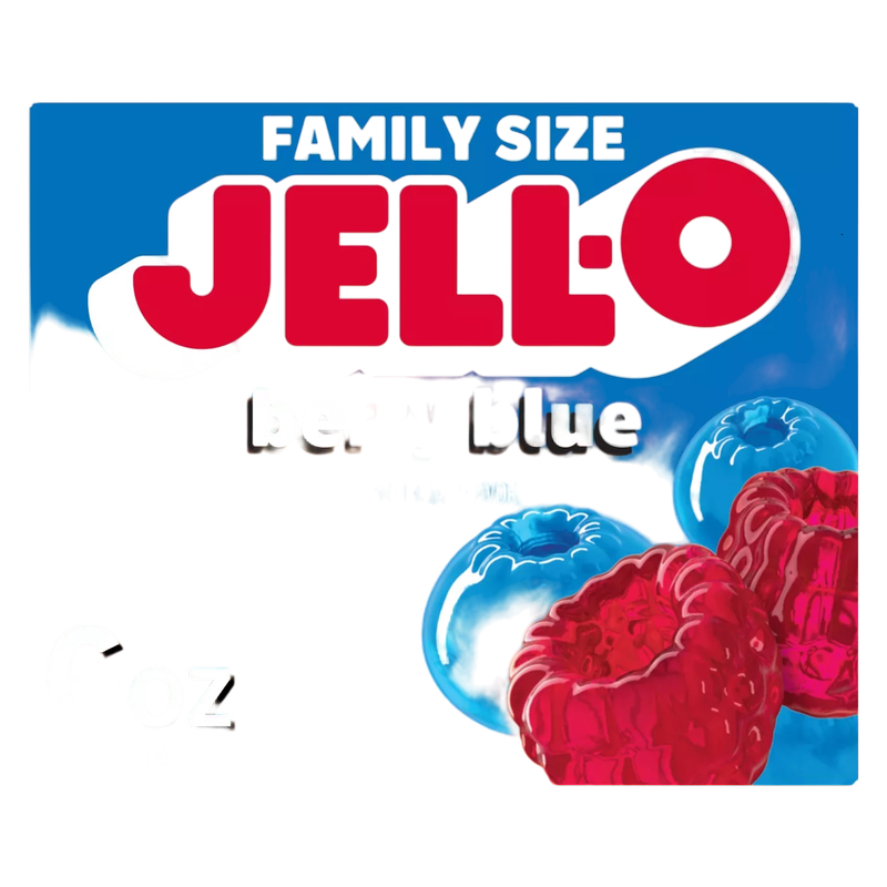 Jell-O Berry  Blue Artificially Flavored Gelatin Dessert Mix, Family Size, 6 oz Box