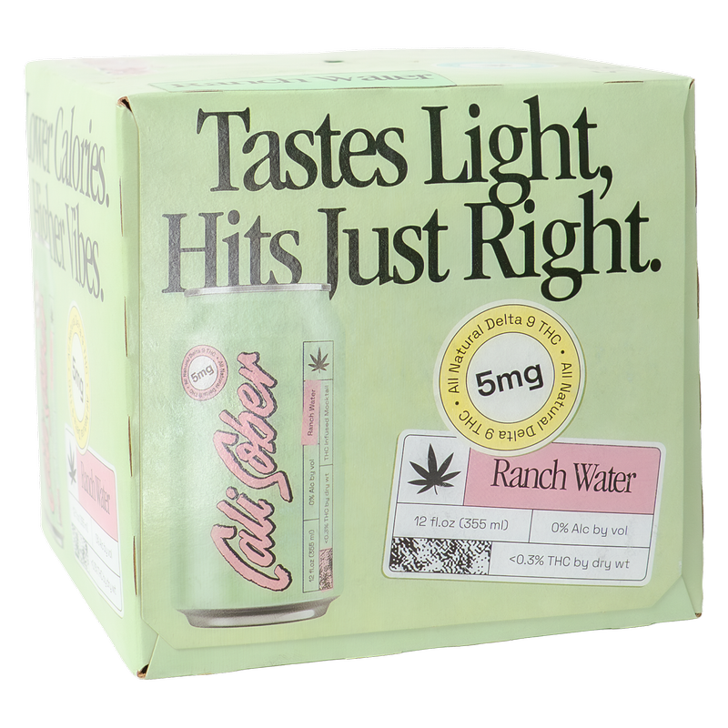 Cali Sober 5mg THC Ranch Water 4pk 12oz Can
