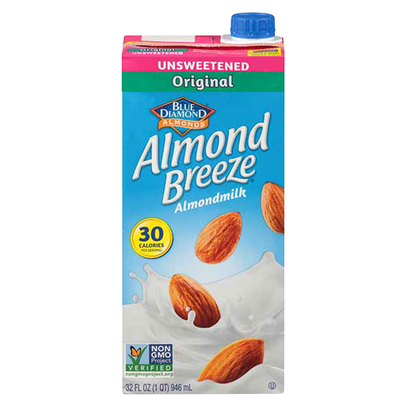 Blue Diamond Almond Breeze Unsweetened Original Almond Milk 32oz