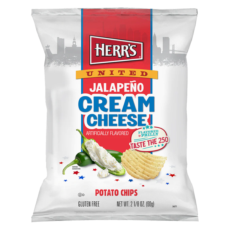 Herr's United Jalapeno Cream Cheese Ripple Chips 2.125oz.