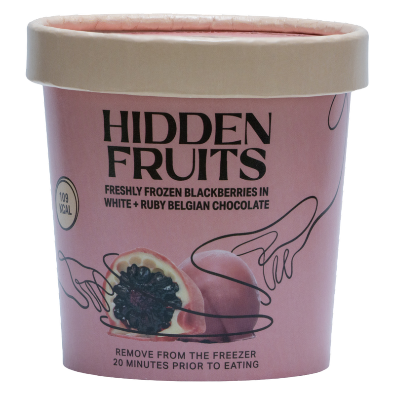 Hidden Fruits White & Ruby Belgian Chocolate Coated Blackberries, 150g