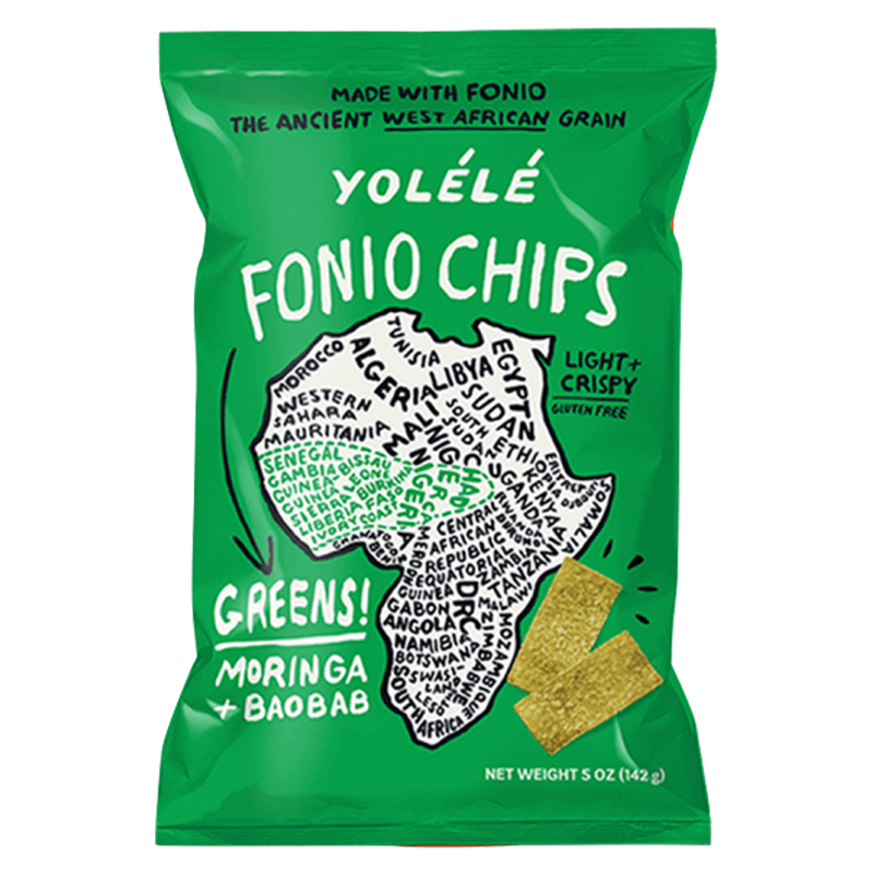 Yolélé Greens! Fonio Chips (Moringa + Baobab) 5oz