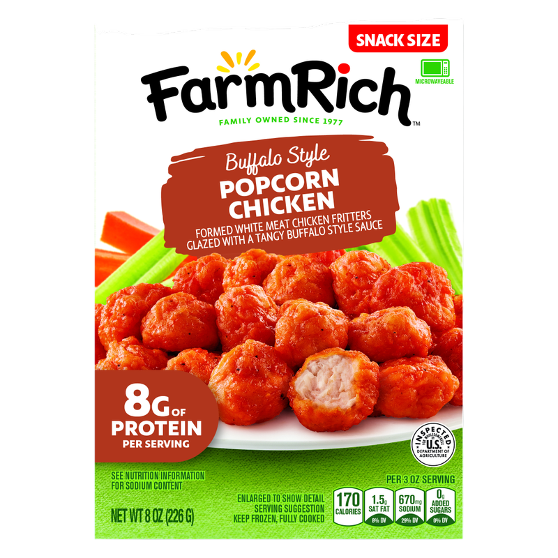 Farm Rich Buffalo Glazed Popcorn Chicken, 8oz