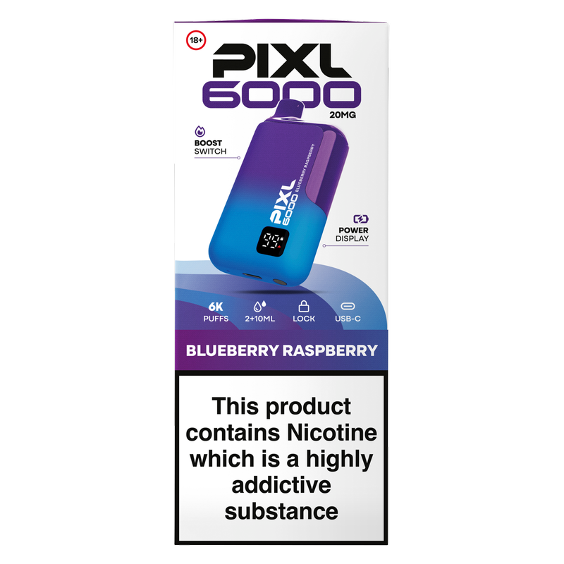 Pixl 6000 Blueberry Raspberry 20mg/ml, 1pcs