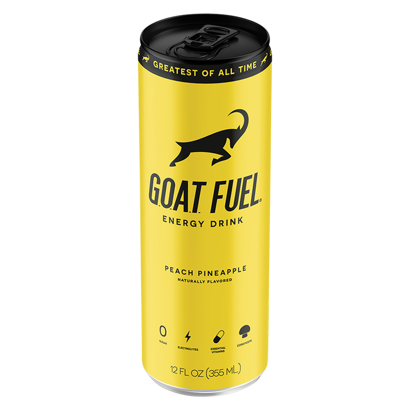 G.O.A.T. Fuel Peach Pineapple Energy Drink 12oz Can