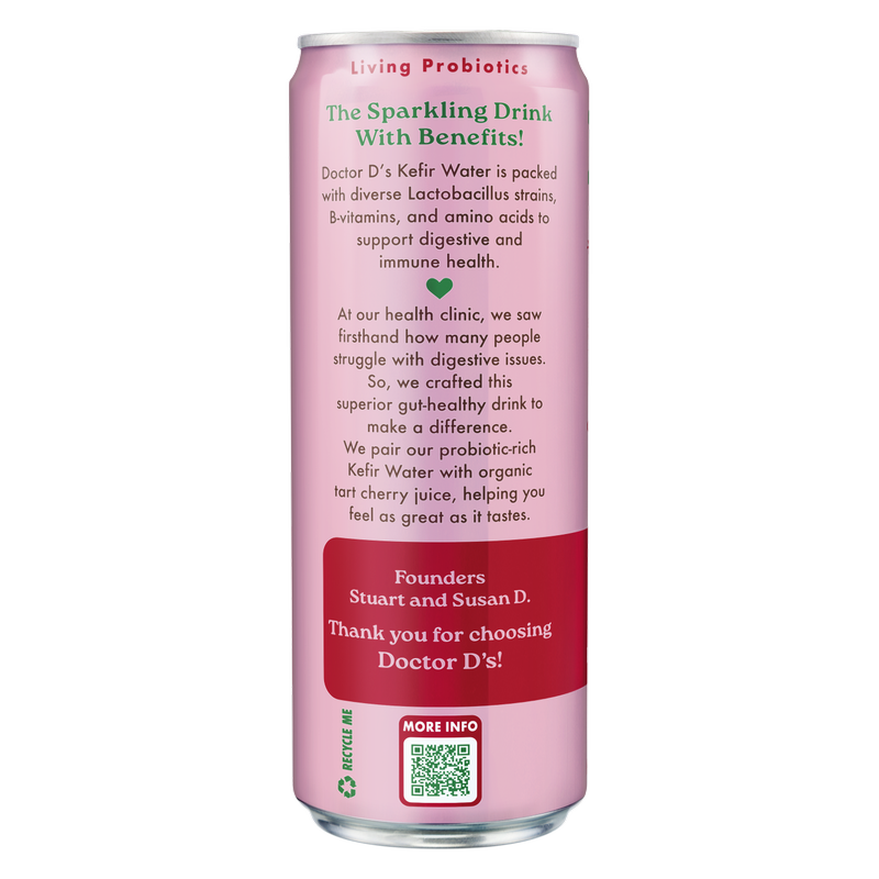 Doctor D's Tart Cherry Sparkling Probiotic Drink 12oz Can