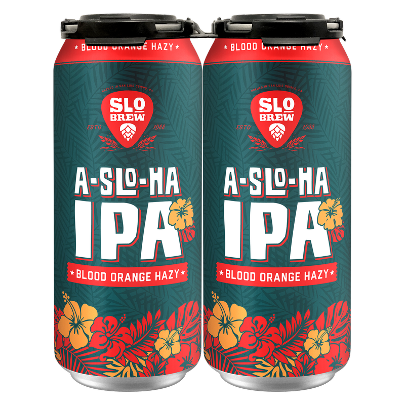 SLO Brew A-SLO-Ha Blood Orange Hazy IPA 4pk 16oz Can 6.5% ABV