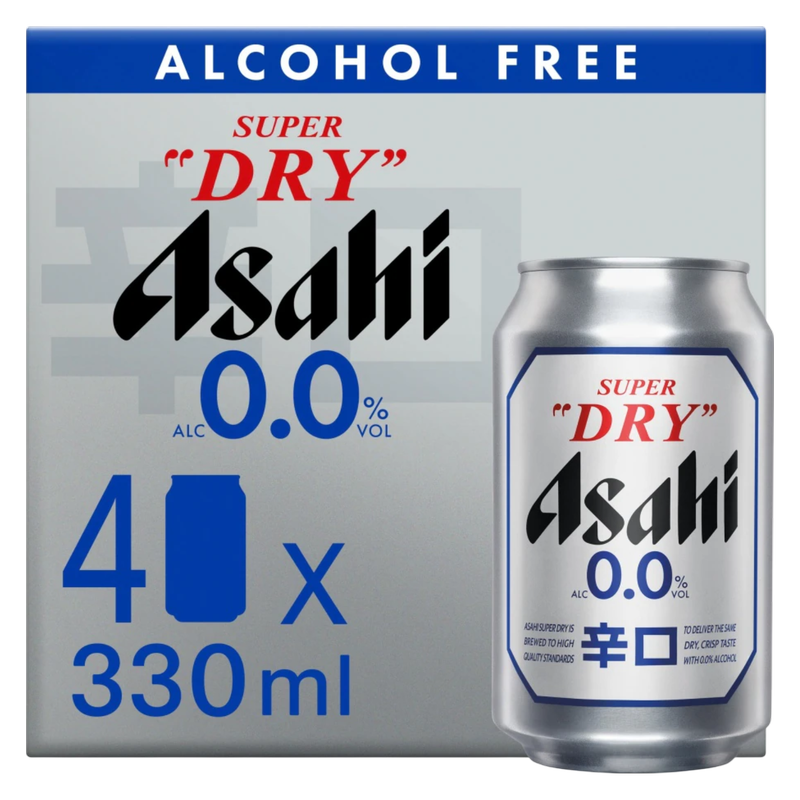 Asahi Super Dry 0.0% Alcohol Free, 4 x 330ml