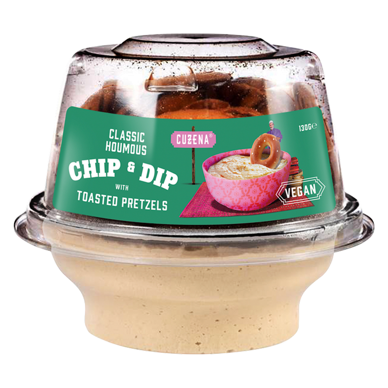 Cuzena Chip & Dip Classic Houmous With Toasted Pretzels, 130g