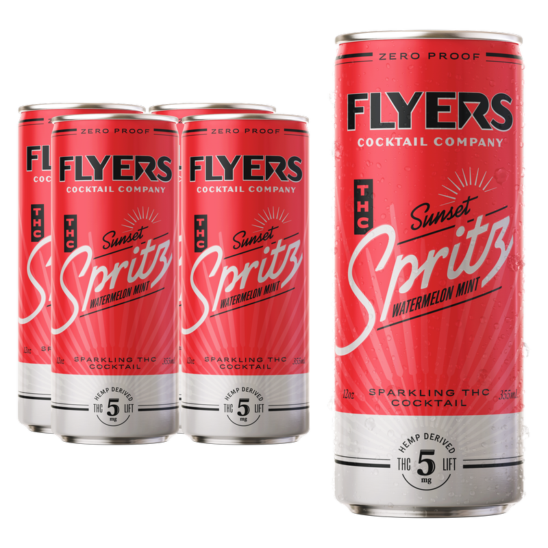 Flyers THC Watermelon Mint Sunset Spritz 5mg THC Cocktail 4pk 12oz Can