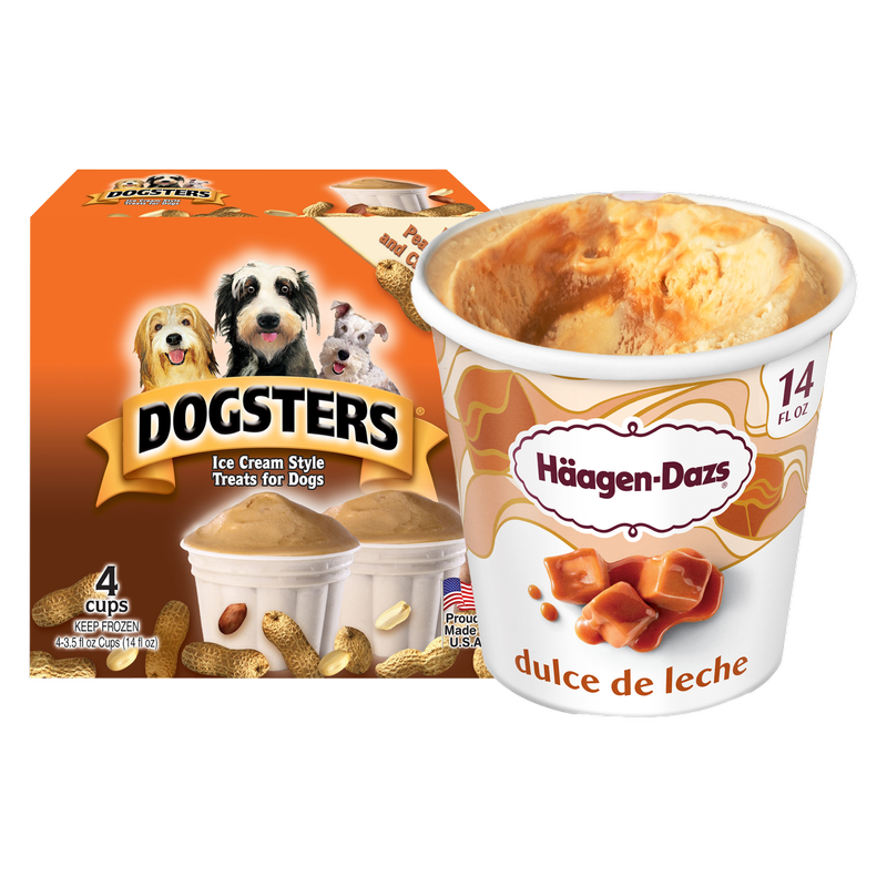 Haagen-Dazs Dulce De Leche Ice Cream Pint/Dogsters Pet Ice Cream Bundle